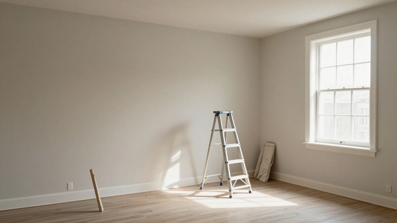 Interior room with freshly painted walls in Dacula, Georgia.