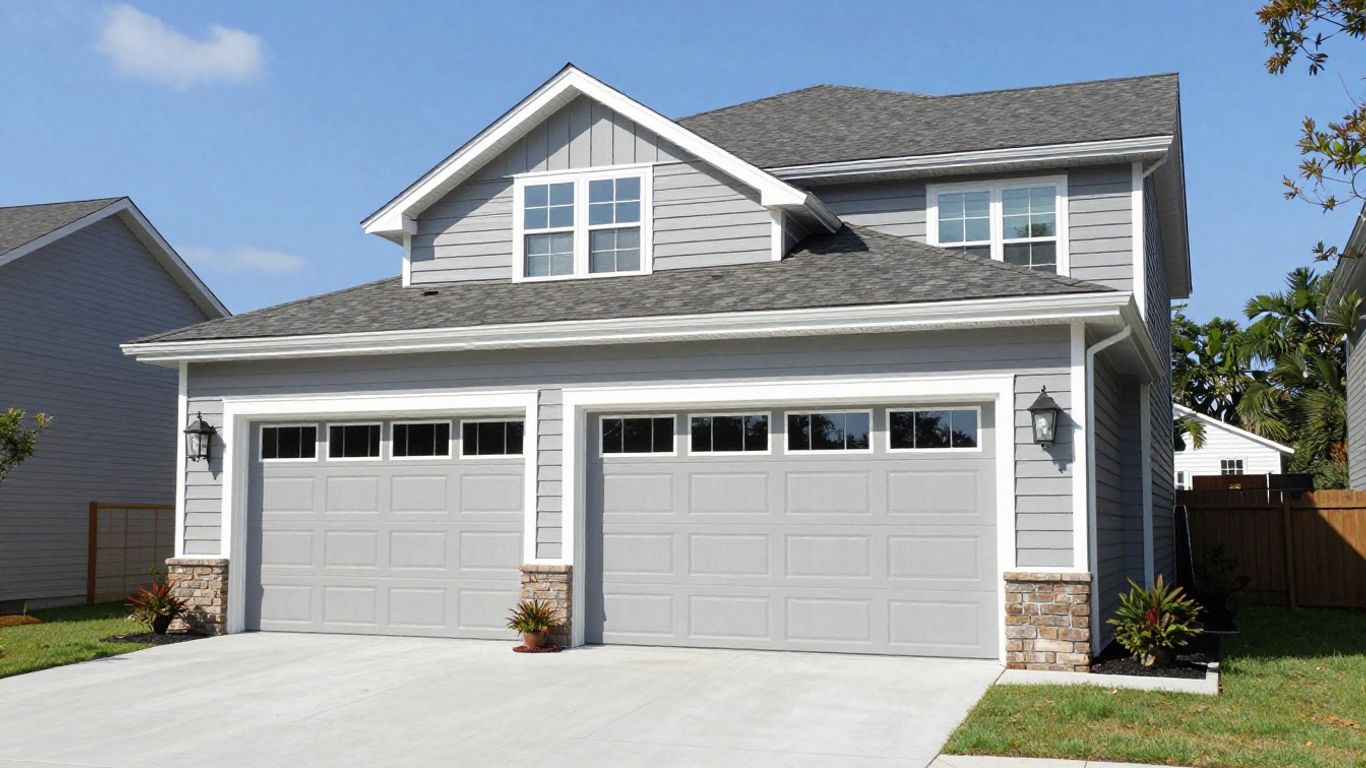 New garage addition on a Dacula, Georgia home.