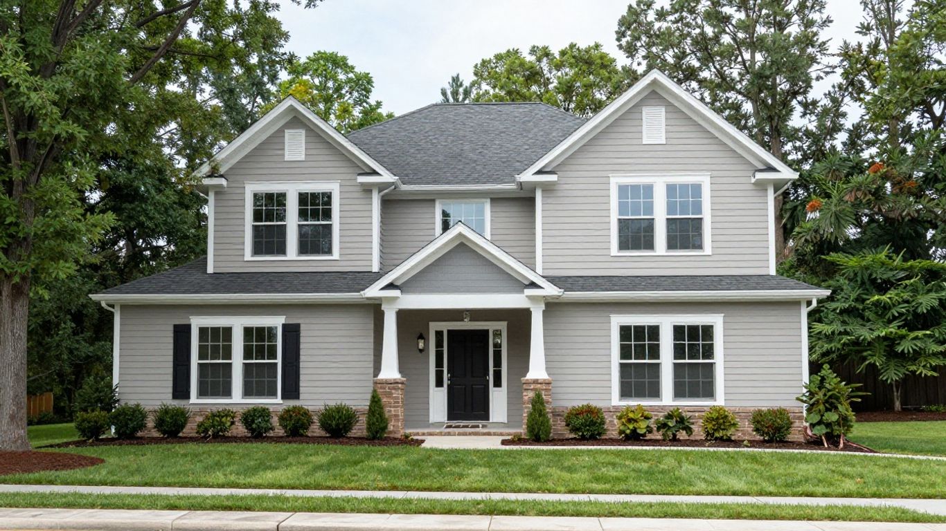 House with a new second story addition in Dacula, Georgia.
