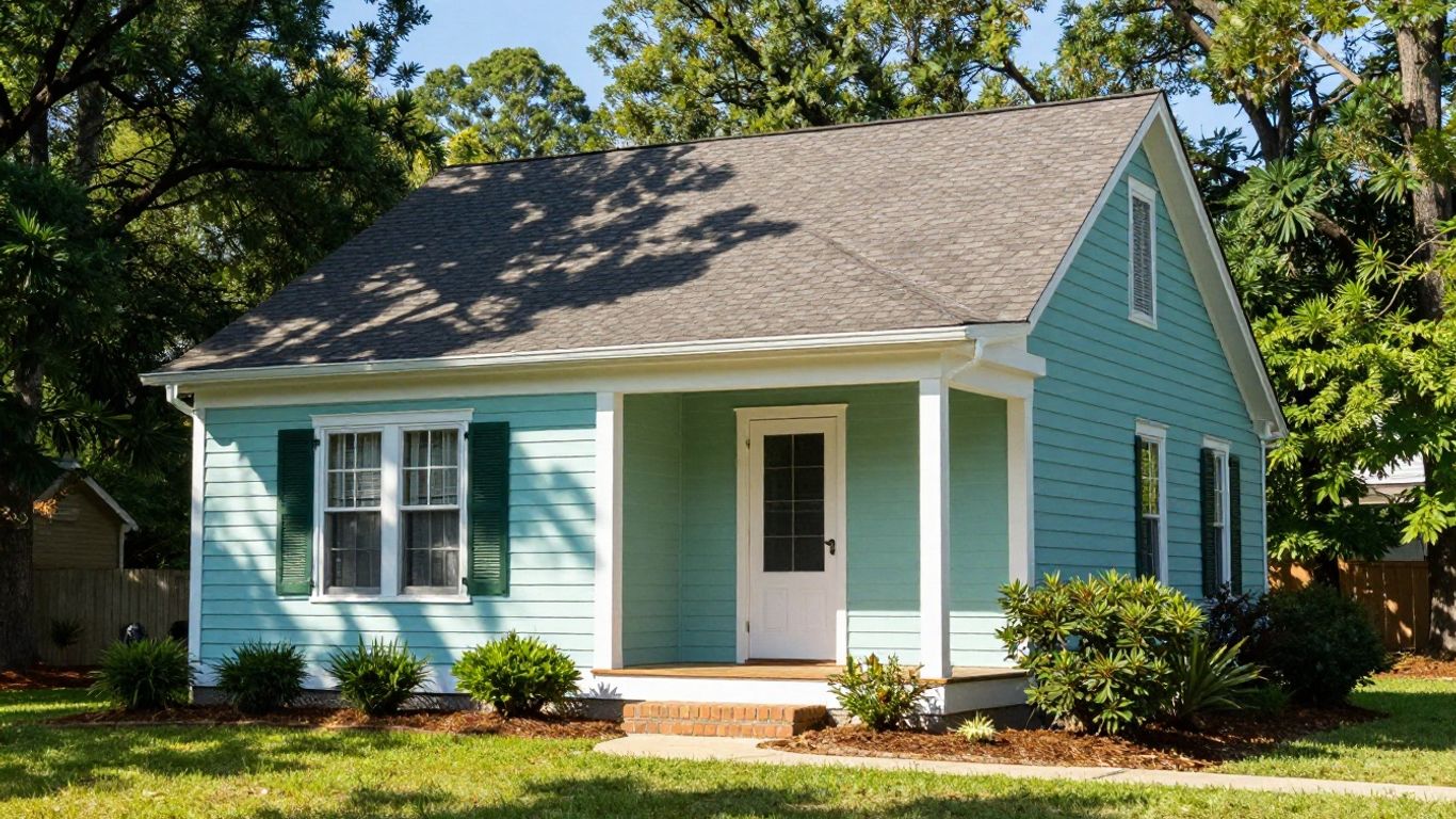 Newly painted house exterior in Dacula, Georgia.