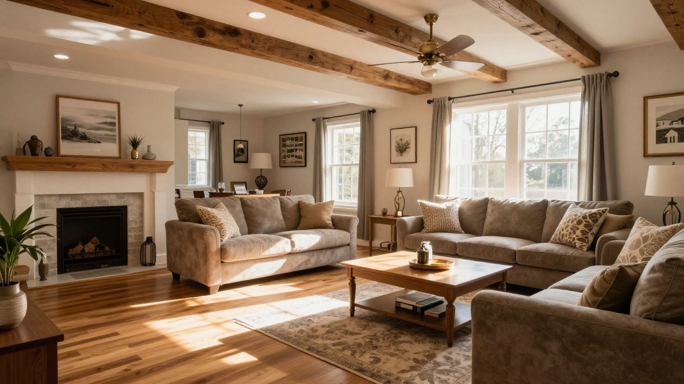 Remodeled basement living space in Suwanee, Georgia.