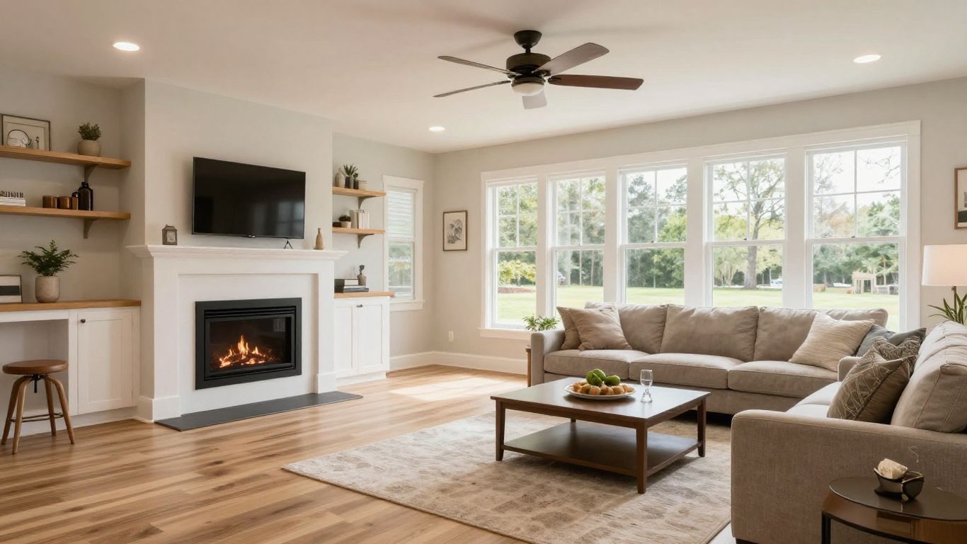 Finished basement remodel in Suwanee, Georgia.