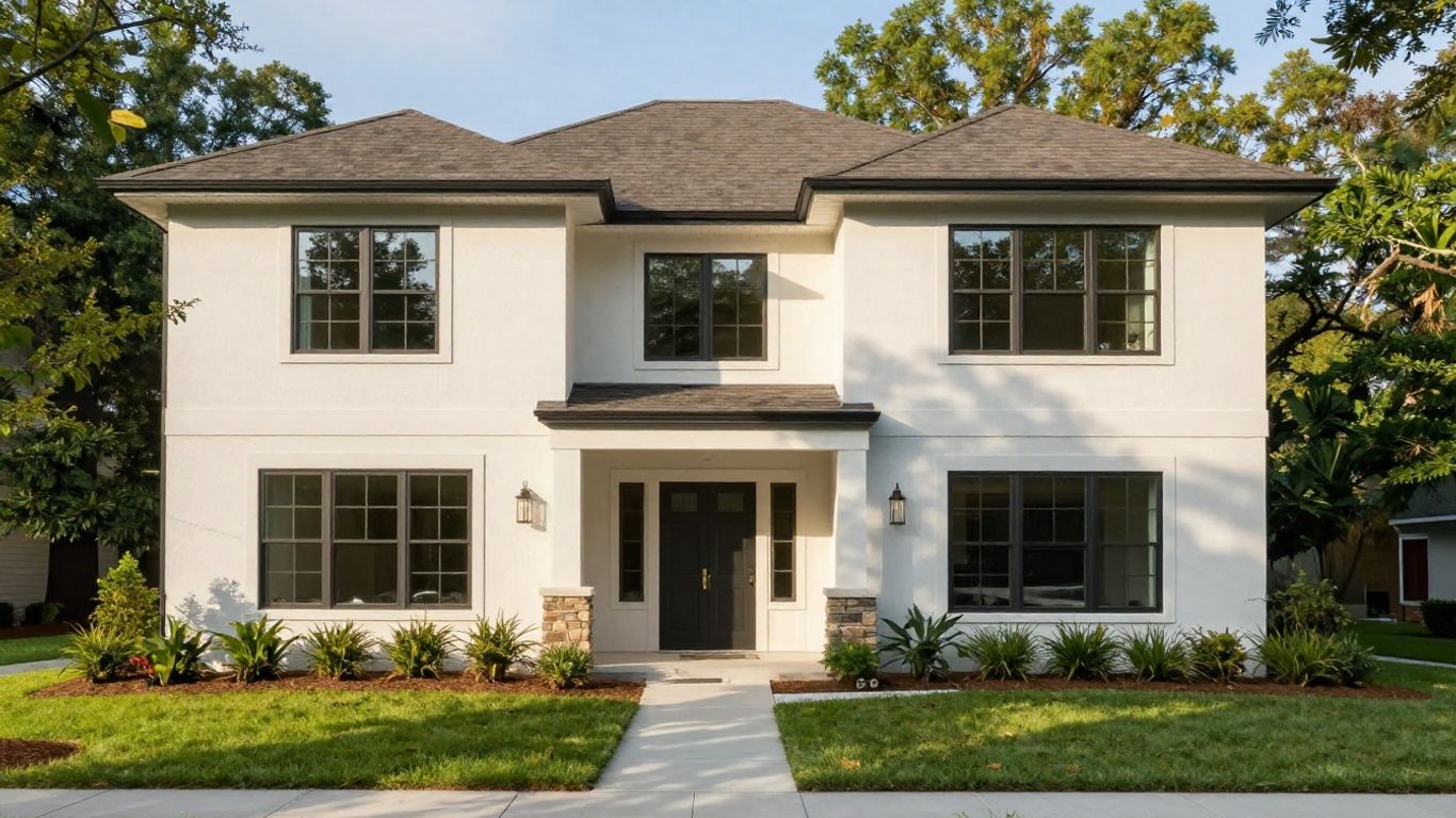 Renovated house exterior in Suwanee, Georgia.